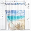 Nesphy No Hook Beach Summer Shower Curtain with Snap in