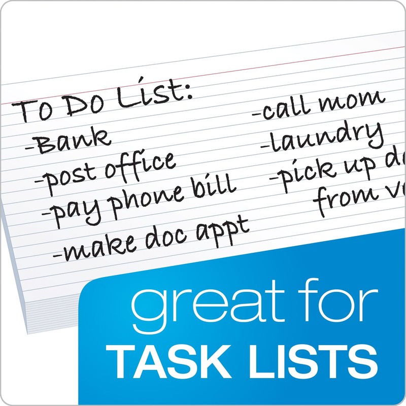 Oxford Ruled Index Cards, 5" x 8", White, 100/Pack (51)