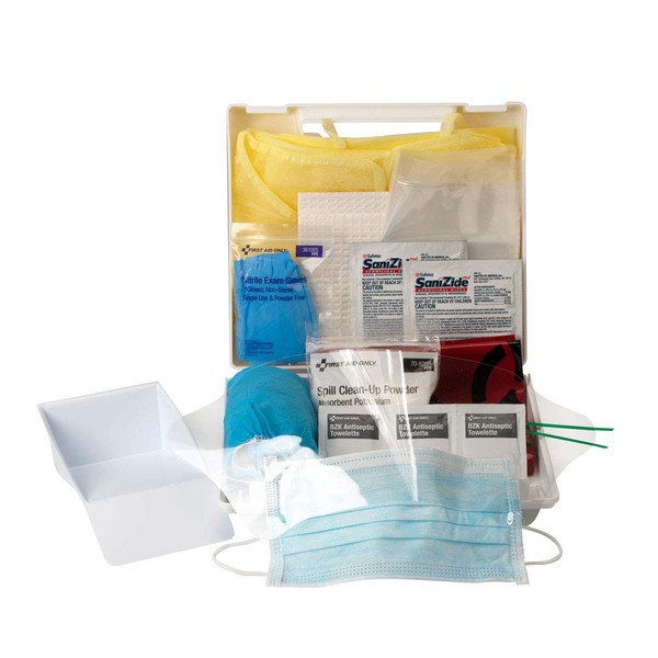 First Aid Only 214-U/FAO Body Fluid Clean Up Kit, 23-Piece Blood Pathogen Clean Up Kit in Plastic Case
