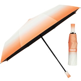 Yoobure Inverted Travel Umbrella, Automatic Umbrellas for Rain, Windproof Compact Folding with Reflective Stripe, Portable Large for Backpack, Lightweight with Sun UV Protection
