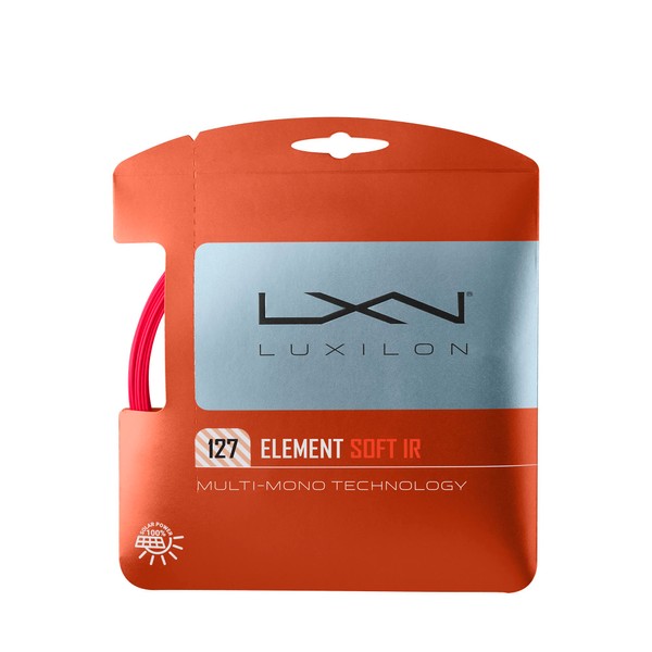 Wilson Luxilon Corde de Raquette de Tennis Element IR Soft, 12,2 m, Rouge, 1,27 mm,