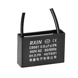 YOKIVE Ceiling Fan Capacitor CBB61, Metallized Polypropylene Film Capacitor Great for Fans Pumps Motors Running (0.8uF 450V AC 2 Wires 50/60Hz)