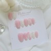 Water drop syrup pink handmade nail tip - Petit round