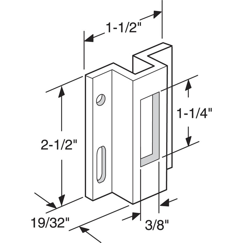 Prime-Line E 2124 Extruded Aluminum Sliding Door Keeper for Hook