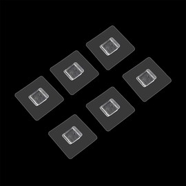 CARURLIFF 6 PCS 1.1 Inch Rectangular Adhesive Shower Caddy Replacement Sticker, Transparent Self-Adhesive Square No Drill Hooks for Bathroom Kitchen Organizer,2.8 cm