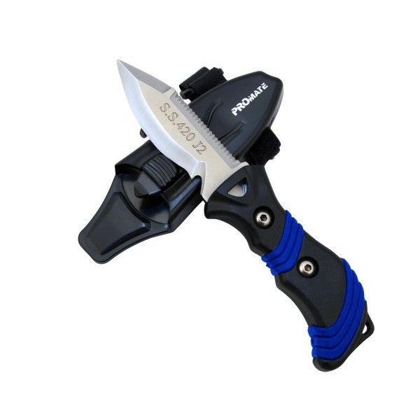 Promate Point Tip BC Dive Knife (Blue, 3-Inch)