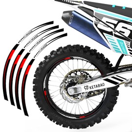 KETABAO MX Bike Rim Tape R02 Decal Stickers Stripes 21 18 inch Compatible with WR250F WR250R WR450F (Red)
