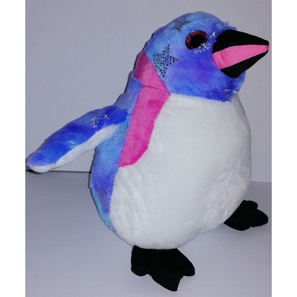 Ravendsen FR048PE Penguin 27cm Pink and Blue Cuddly and Sparkly