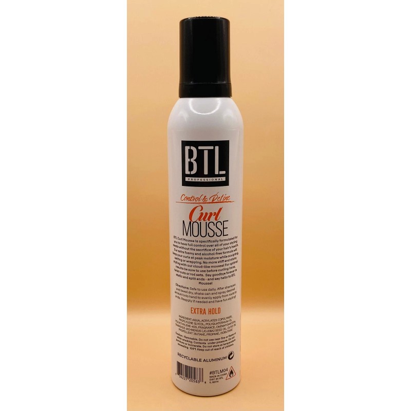 BTL PROFESSIONAL CURL MOUSSE EXTRA HOLD CONTROL & DEFINE 12oz