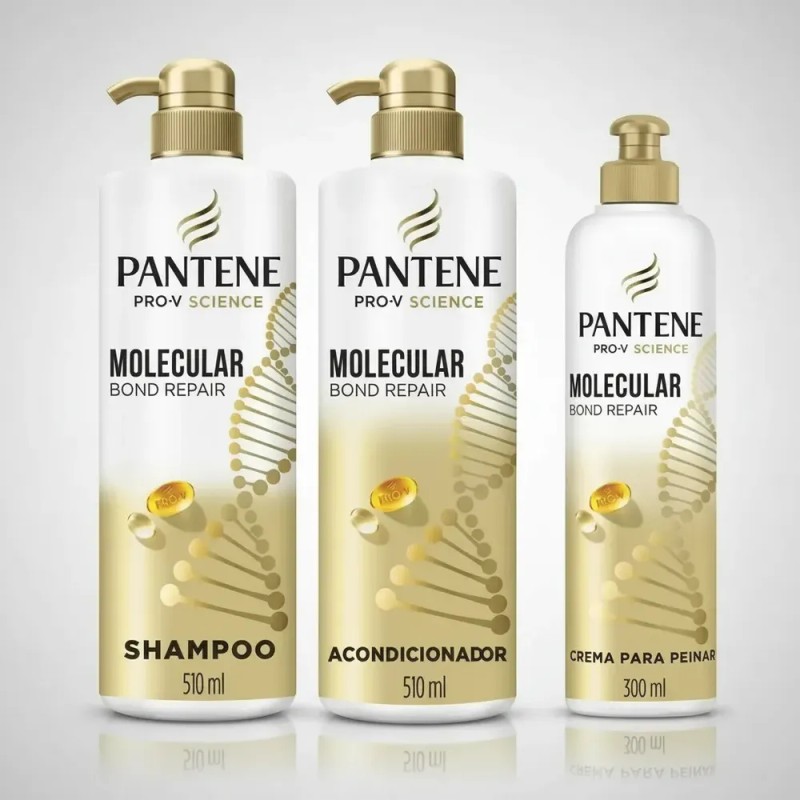 Kit Pantene Molecular Shampoo + Acondicionador + Crema De Pe
