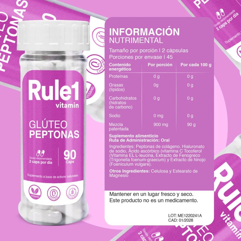 Suplemento Peptonas De Colágeno Crecimiento Muscular Rule 1 Sin Sabor