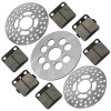 Caltric Front Rear Brake Disc Rotor w/ Pads for Yamaha