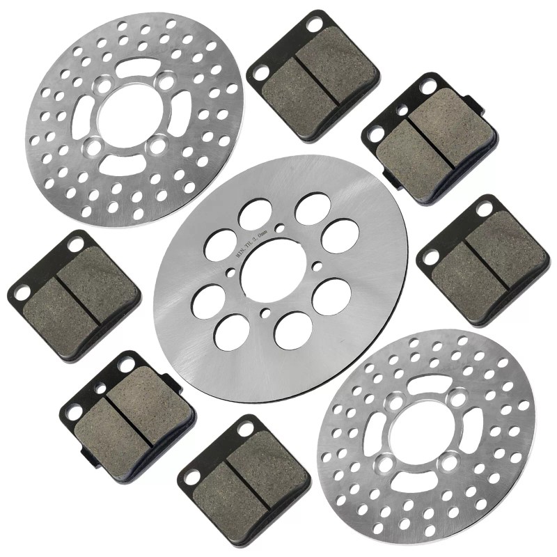 Caltric Front Rear Brake Disc Rotor w/ Pads for Yamaha