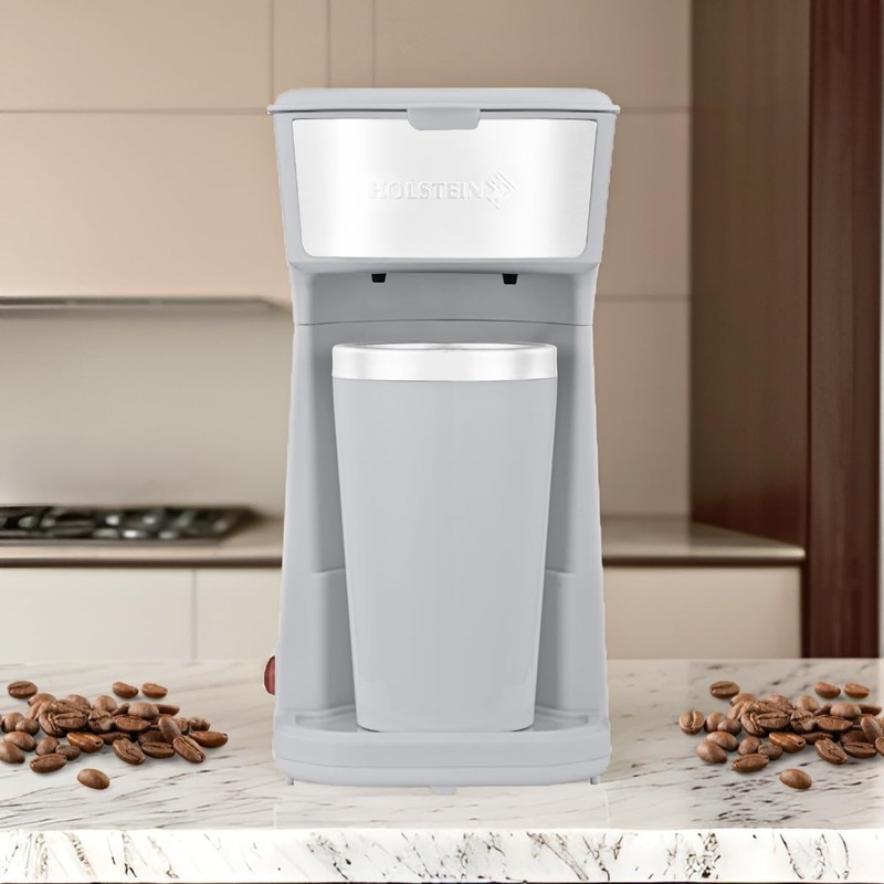 Holstein Housewares Single Serve Coffee Maker, 14oz Personal Coffee Brewer