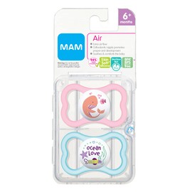 MAM Air Pacifiers (2 pack), 6+ Months, Girl