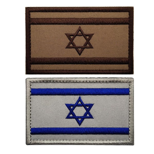 2 PCS Israel Flag Patch Sew on Embroidery Tactical Israeli