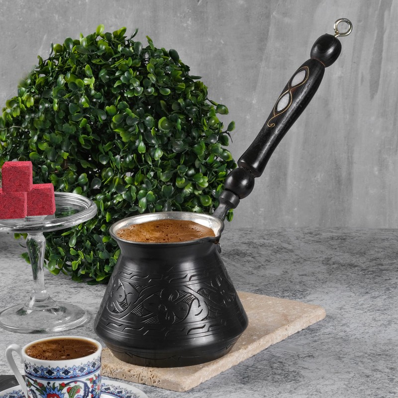 BCS 18 Oz X-Large Copper Turkish Greek Arabic Coffee Pot