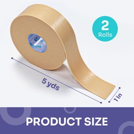 Conkote Waterproof Tape, Flexible Foam Medical Tape, Secures Dressing and Keeps Wounds Dry - 1 in x 5 Yds, 2 Rolls