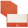 Better Office Products Two Pocket Portfolio Folders, 50-Pack, Orange, Letter