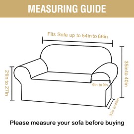 H.VERSAILTEX Jacquard Sofa Slipcover with Waterproof Seat Furniture Protector 1 Piece Stretch Sofa Covers with Elastic Bottom for Kids, Pets, Dog(Loveseat, Ivory)