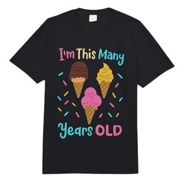 Ice Cream Birthday Theme 3 Year Old Girls 3rd Bday Girl Comfort Colors Adult Heavyweight T-Shirt