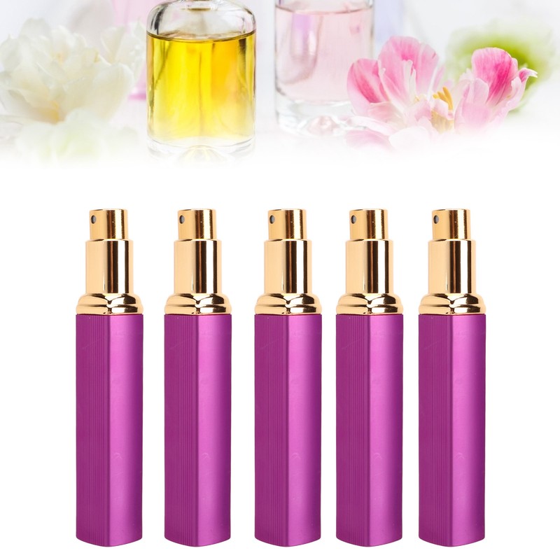 5pcs Travel Spray Bottles Eletrolytic Aluminium 12ml Refillable Perfume Bottles