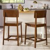 Walker Edison 2-Piece Minimalist Solid Wood Counter Stool, Set of