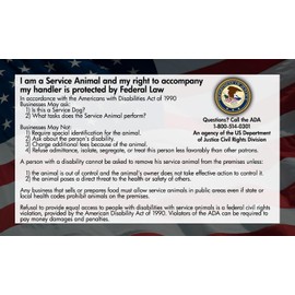 ADA Service Dog Law Cards 2025 - The Original 50 ADA Service Dog Information Cards - These Card State Your Legal Rights - Let People Know Your Rights