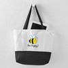 CafePress Bee Happy Canvas Tote Top Zipper Closure