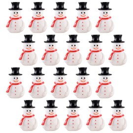 Toyvian 20Pcs Mini Snowman Resin Decoration Desktop Small Snowman Ornament DIY Snowman Ornament Tree Decoration Decoration