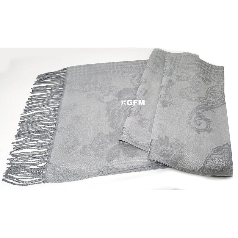 GFM Floral Pashmina Scarf (FRL3), 2023-chbh-silver-grey