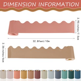 Elcoho 12 Rolls 393.6 Feet Scalloped Bulletin Board Borders Boho Colors Classroom Borders for Bulletin Board Trim Bulletin Board Decorations Bulletin Borders for School, Classroom Decorations