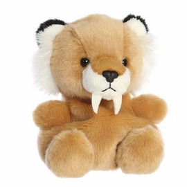 Aurora® Adorable Palm Pals™ Ash Saber Tooth Tiger™ Stuffed Animal - Fun Collectible Plush for Kids and Adult Collectors - Perfect for Decorating Rooms and Birthday Gifts - Brown 5 Inches