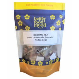 Better Food Mood Sleep Tea Rose Chamomile & Lavender Tea | 15 Tea Bags | No Caffeine | Sleep Well Herbal Tea - Relax and Calm Your Senses