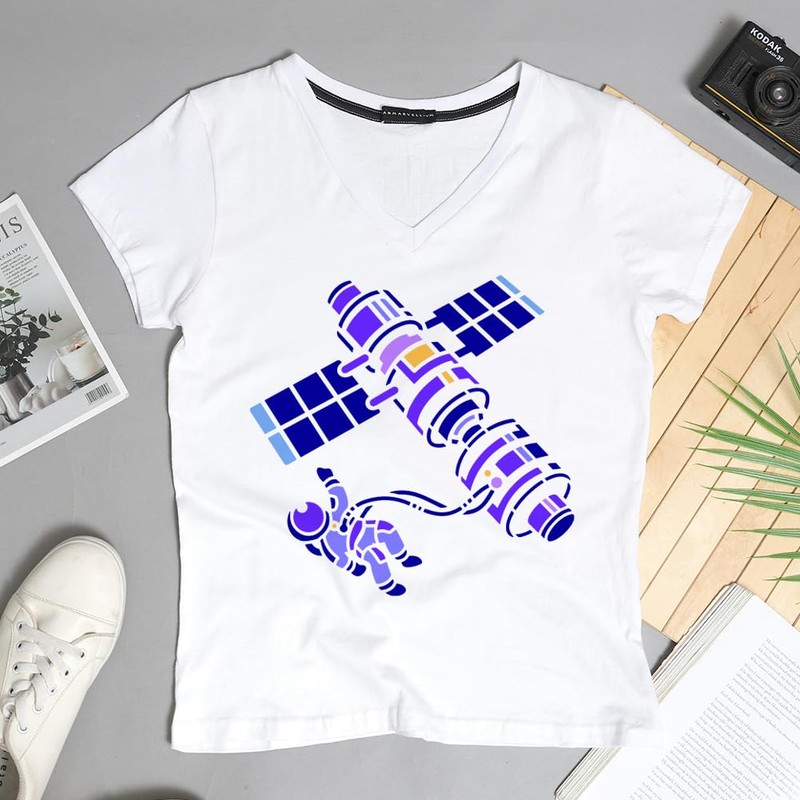 DOODLREAM 9 Pack Space Universe Planet Craft Stencil for Painting