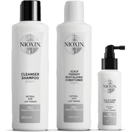 Nioxin Kit #1 de Crecimiento de Cabello, para Cabello Natural con Caída Moderada (3 Piezas: Shampoo 150ml + Acondicionador 150ml + Tratamiento 50ml)