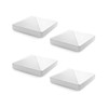 QWORK Vinyl Post Cap, 4 Pack 4” x 4” Vinyl