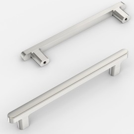 Amerdeco 10 Pack Matte Black Cabinet Pulls 5 Inch(128mm) Hole Center Drawer Pulls Cabinet Hardware Kitchen Cabinet Handles for Bathroom ZH0065