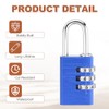 PATIKIL 3 Digit Combination Lock, (H:2.9", Blue), Aluminum Resettable Code