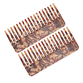 Healvian 2pcs Anti-static Wide Tooth Combs for Wet and Dry Hair Detangling Acetate Material Hair Picks for Curly and Straight Styles Cute Design