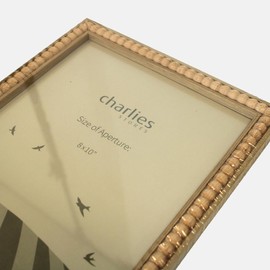 Charlies Bobbin Picture Frame - 8x10 inch, Modern Design, Engineered Wood, Glass Front, Brown