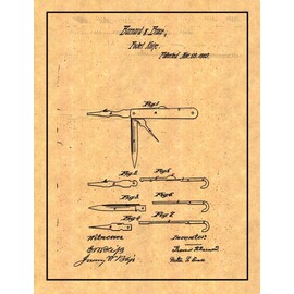 Pocket Knife Patent Print with Border (16" x 20") M13745