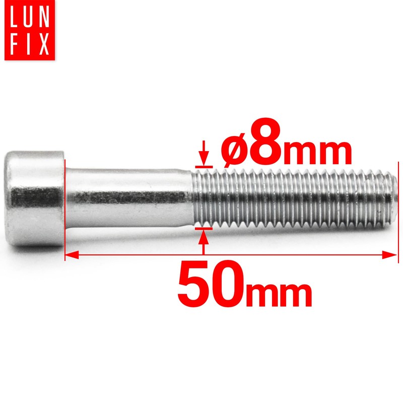 10 Stück M8x50 mm DIN 912 Zylinderschrauben Innensechskant Vollgewinde Stahl