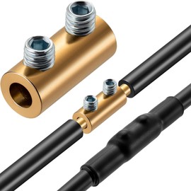 JANDECCN 10Pcs 10AWG 60Amp Wire Connectors Kit, 1 Conductor Quick Splicing Wire Terminals with Screws and Heat Shrink Tubes