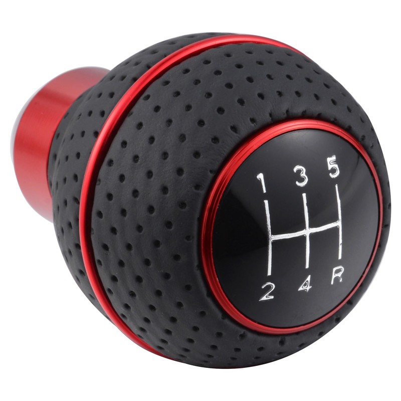 Padaodao 5 Speed Gear Shifter Handle Leather Shift Knob Round
