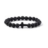 Caiyao 8MM Ornament Lava Volcanic Stone Beads Turquoise Cross Elastic