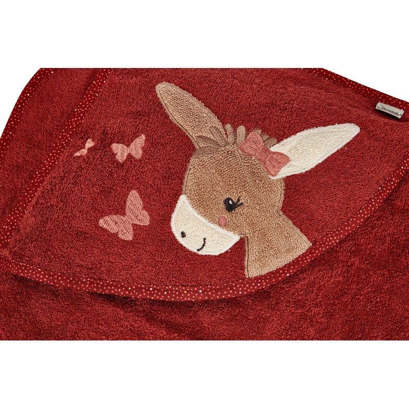 Sterntaler Emmily Hooded Bath Towel 80 x 80 cm Red