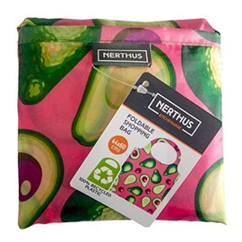 NERTHUS FIH 686 Shopping Bag, 100% Recycled Plastic, Avocados, 43 x 43 cm