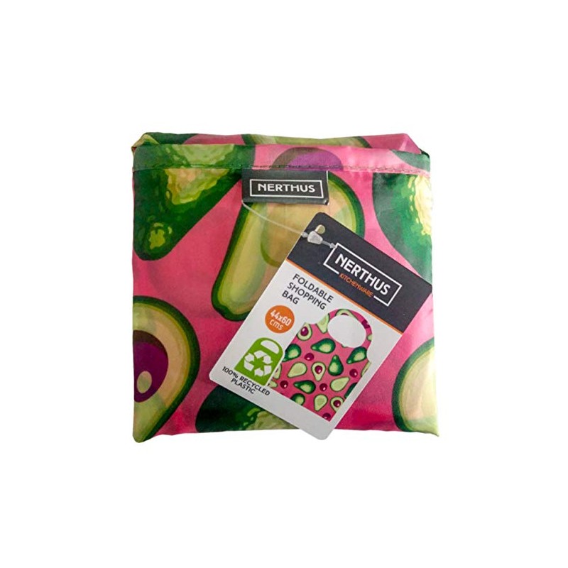 NERTHUS FIH 686 Shopping Bag, 100% Recycled Plastic, Avocados, 43