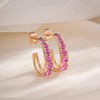 Stunning Austrian Crystal Open Half Hoop Earrings for Women 14K